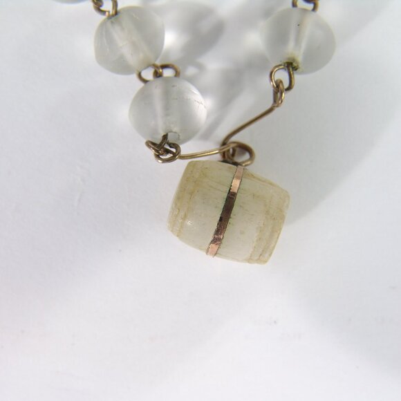 Rare Antique c1900 Stanhope Microphoto Viewer Necklace Niagara Falls Glass Beads - Picture 4 of 12